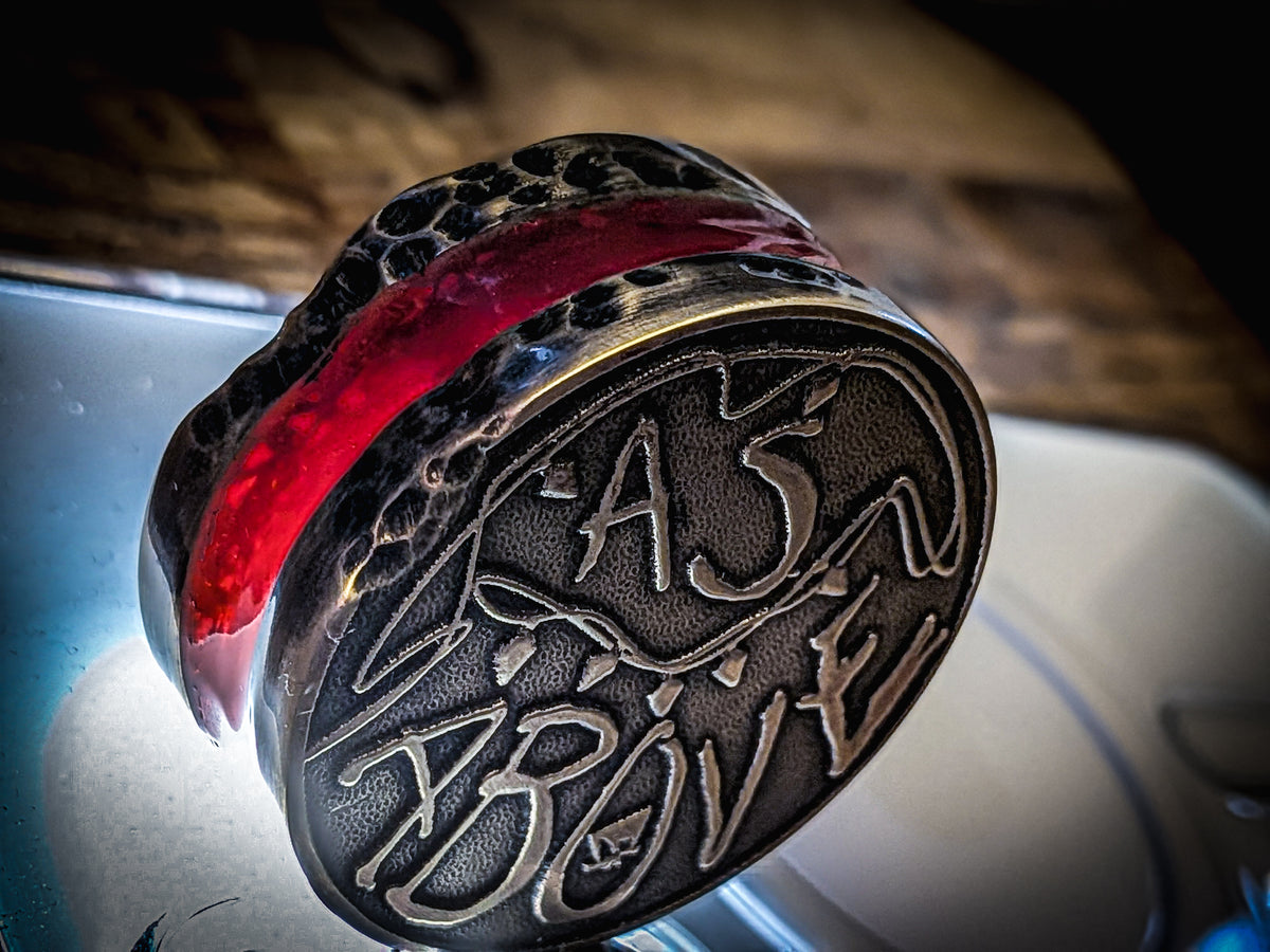 STRANGER COINS | Glow in the Dark Aged Brass & Red Resin Challenge Coin | Stim | Fidget | EDC